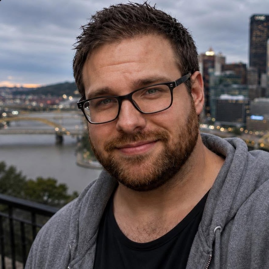 Profile picture of Ryan Nelson with a city skyline background